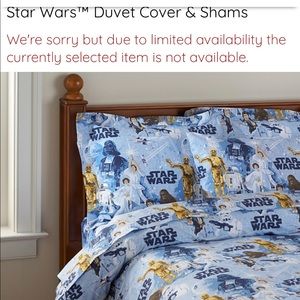 Pottery Barn Kids Classic Star Wars duvet cover with 2 matching pillow cases.